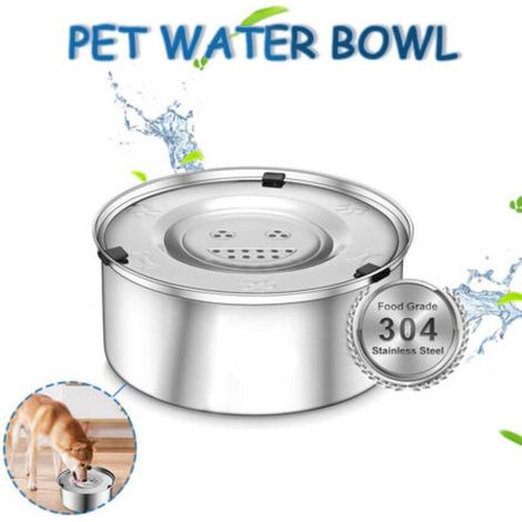 Kaelt - Gamelle anti-éclaboussures pour chien 3 L, anti-déversement gamelle et écuelle pour chien, acier inoxydable gamelle eau chien, antidérapante et anti-déversement gamelle anti eclaboussure chien (1/5)