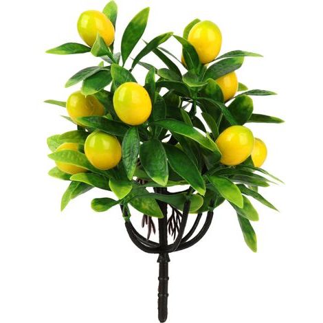 Kumquat-Zitrone im Topf, künstliche Zitrone im Blumentopf, künstliche Zitroneneinsätze, Blumenarrangement für Zuhause, Bürodekoration (2) (1/5)