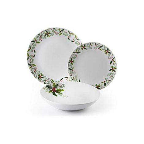 Excelsa SERV.TAV.18 PZ.CHRISTMAS HOLLY Bianco (1/4)