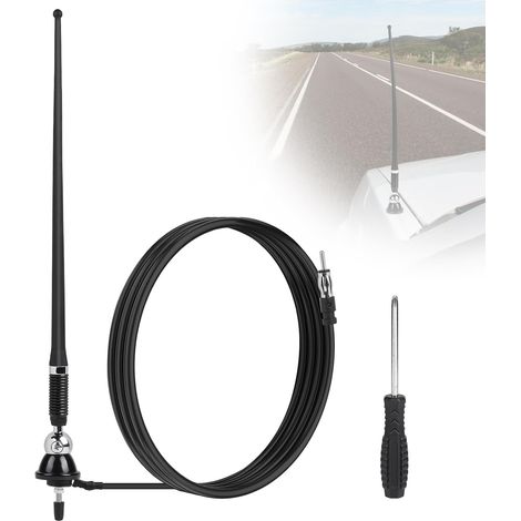 Antenne Radio Marine Étanche, Antenne Radio AM FM de Véhicule Universelle, Voiture Antenne en Caoutchouc 16'', Antenne Flexible pour Bateau, Camion, Yacht (1/5)