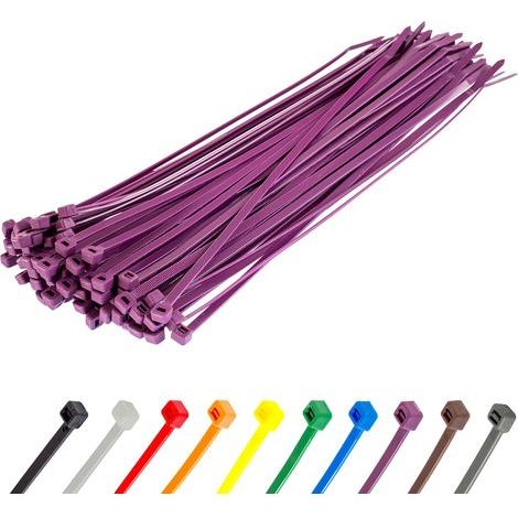 Lot de 100 Collier de serrage Nylon 300mm x 4,8mm Mauve Résistant UV Pour Câblage Jardinage Bricolage (1/5)