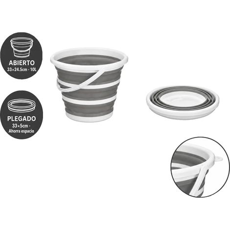 Faltbarer Eimer, 10L Kapazität, platzsparendes Design, grau 10L (1/2)