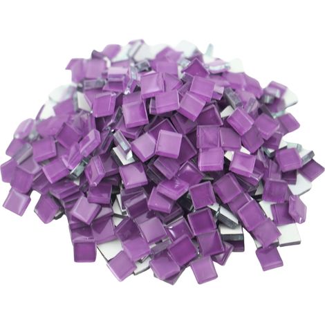500 g de carreaux de mosaïque carrés en cristal, 1 cm, verre irisé et en cristal, DIY, salle de bain, cuisine, salon, décoration de balcon (violet) (1/5)