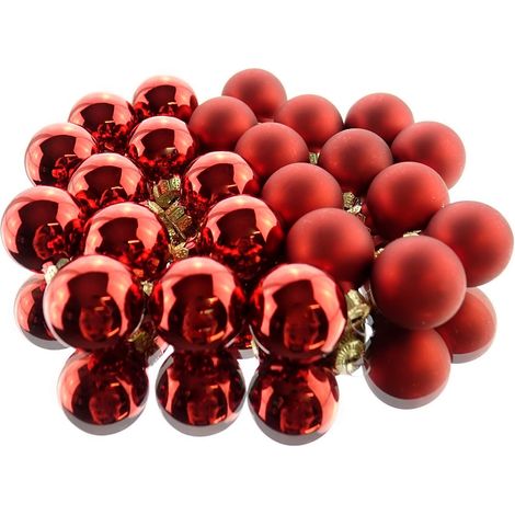Weihnachts-Micro-Kugeln Christmas Red rot Ø 2,5 cm aus Glas - 24er Set (1/4)