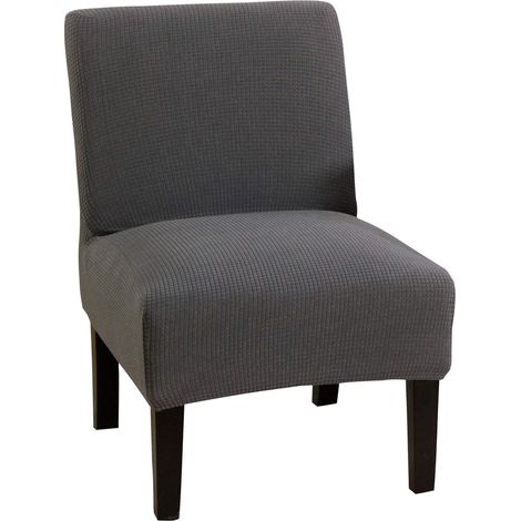 Stretchable and removable armless chair covers - Protective furniture covers - Washable stretch chair covers for home and hotel use (silver grey) (1/5)