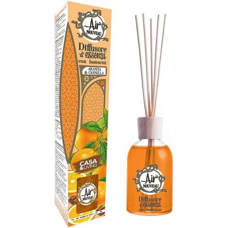 DIFFUSORE DI ESSENZA CON BACCHETTE  ml 100 - arancia e cannella