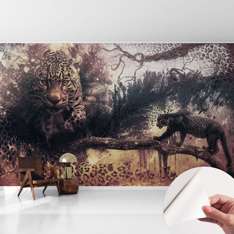 Selbstklebend Tapete - Wandgestaltung - Tapete Wohnzimmer - Flur Eingangsbereich Waldmotiv 416x254 cm (1/5)