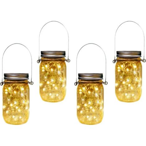 Lanterne Solaire - 20 Led - Étanche - Pour Jardin Extérieur - Lot De 4