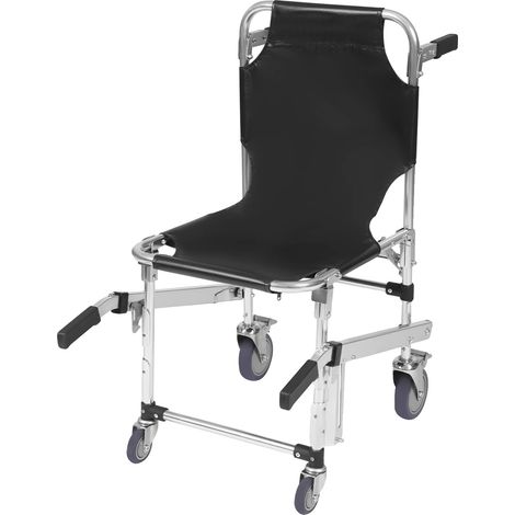 Silla de escalada de emergencia, diseño portátil, alta capacidad de carga, negra, sin enchufe. (1/2)