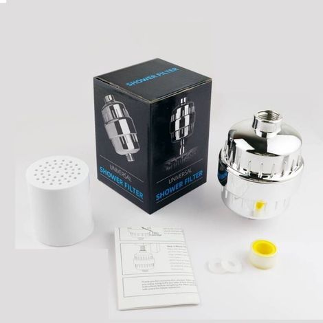 Filtre de douche à 15 étapes, filtre à eau dure, peau et cheveux plus sains, élimine le chlore, les métaux lourds et autres sédiments, adoucisseur d'eau à la vitamine C (1/3)