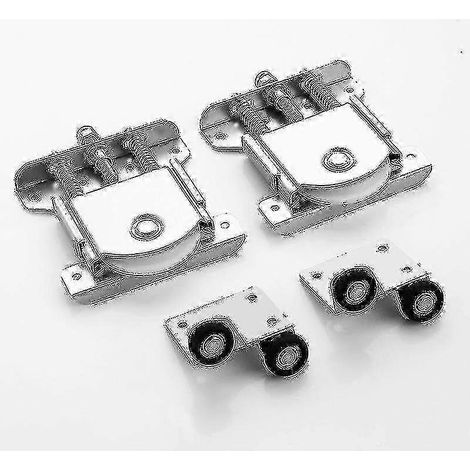 Ensemble de 2 roulettes et rails pour portes coulissantes de placard/penderie (1/4)