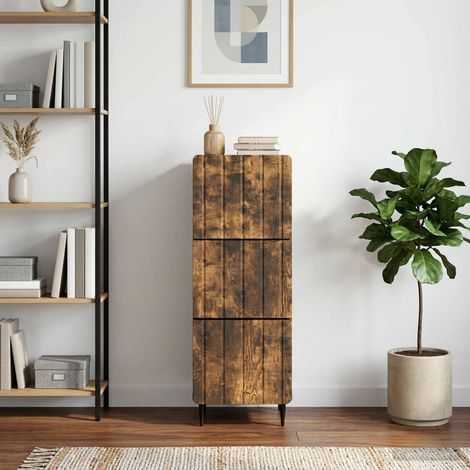 vidaXL Armoire à tiroirs Chêne fumé 33 x 34,5 x 92 cm (1/5)