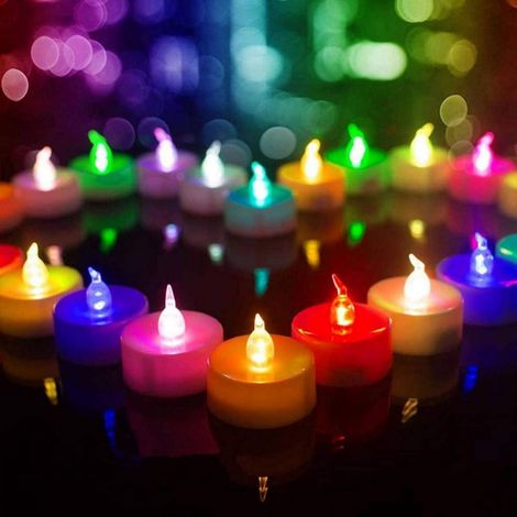 Moule À Thé LED Changeant De Couleur - 24 Pièces - Bougies Sans Flamme Pour Décoration Intérieure Et Extérieure - Fonction Changer De Couleur - Alimentation Piles LR1130 (1/5)