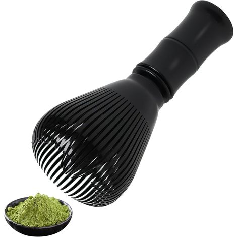 Fouet Matcha en Naturel, Fouets à Matcha, Matcha Ceremonie Japonais, Accessoire Écologique et Durable, pour Matcha Latte et Autres Préparations, Noir