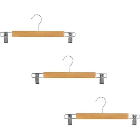 Lot de 3 Cintres à Pince en Métal 33cm Naturel (1/3)