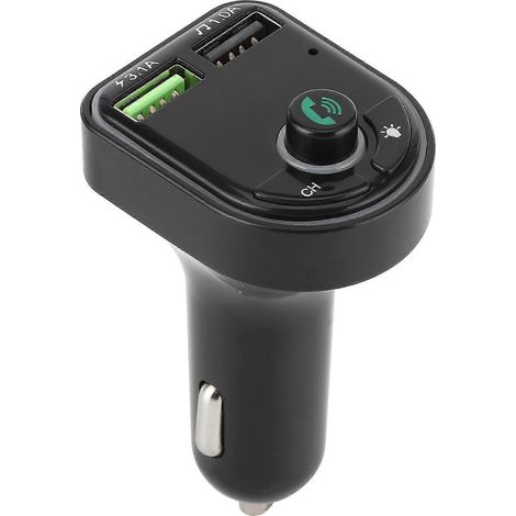 Récepteur Bluetooth universel sans fil pour voiture avec lecteur MP3 et USB, éclairage coloré et fonction de charge rapide pour smartphones