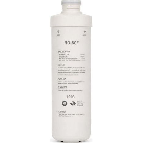 Naturewater RO-8CF-100G – Umkehrosmose Membran mit 100 GPD 380 l/Tag, Ersatzmembran für Umkehrosmoseanlage, Osmosefilter, Wasserfilter für Trinkwasser