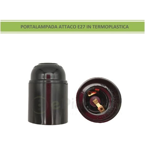 PORTALAMPADA A SOSPENSIONE BAKELITE E27 NERO (1/2)