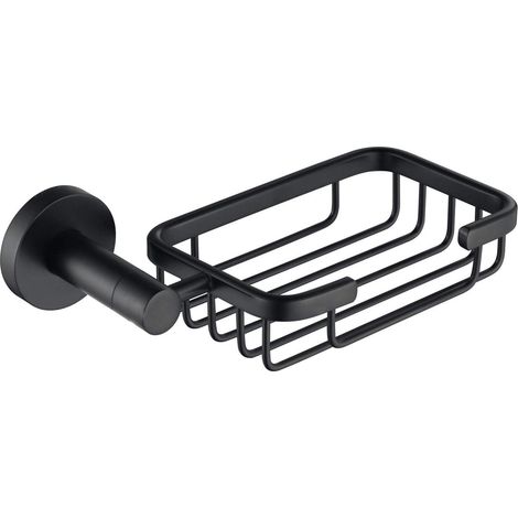 Modern Round Black Matte Soap Dish (1/2)