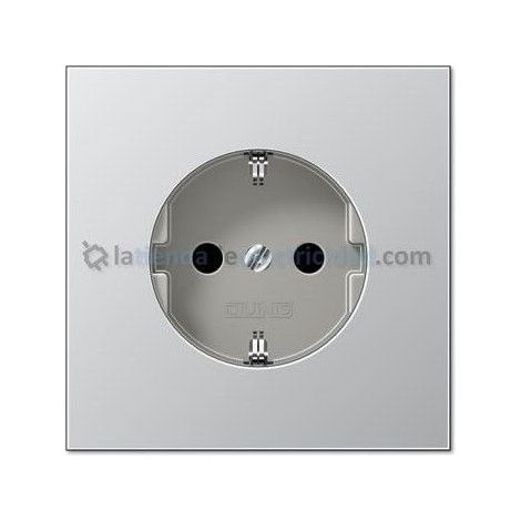 Cache de fond de fiche schuko 2P + TT ALUMINIUM JUNG AL 1520 KI PL
