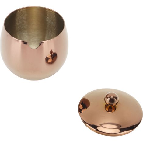 Große Zuckerdose aus Edelstahl, Gewürzdose mit Deckel, Aufbewahrung für Salz, Süßigkeiten, Kaffee, spülmaschinenfest, roségold (1/5)