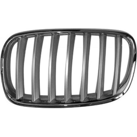 Grille de calandre avant gauche titane et chromée BMW X5 2 E70 2007-2013