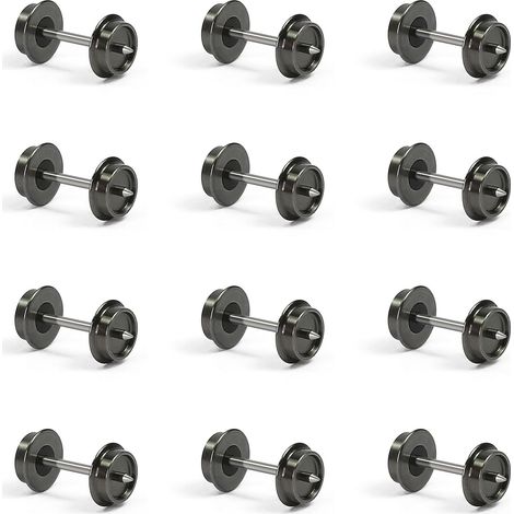 Lot de 12 enjoliveurs 33" en métal pour modélisme ferroviaire (1/5)