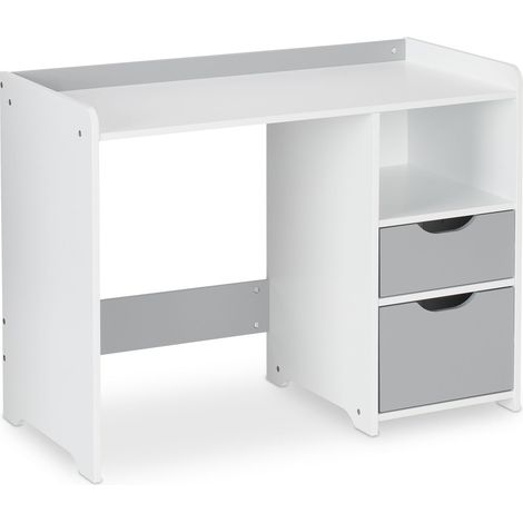 Scrivania compatta per bambini con cassetti 80 x 50 x 75 cm design sobrio atmosfera accogliente in MDF bianco 130012329