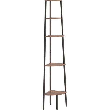 Maison Exclusive - Scaffale Angolare 5 Livelli Marrone Scuro Nero 45,5x31,5x180 cm
