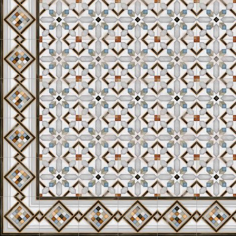 Aelle - Carrelage sol / mur effet ciment 20x20 cm VODEVIL POMBO 2 BORDURE - Vendu par boîte de 1 m² (1/5)