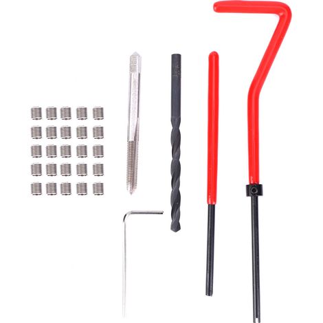 Kit de réparation de filetage 30 pièces en acier inoxydable, clé à tarauder hélicoïdale, outil d'insertion filetée M4x0,7 (1/5)