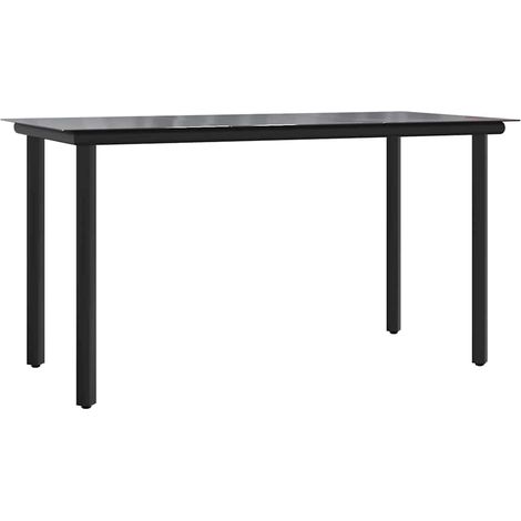 Maison Exclusive - Garten-Esstisch Schwarz 200x100x74 cm Stahl un