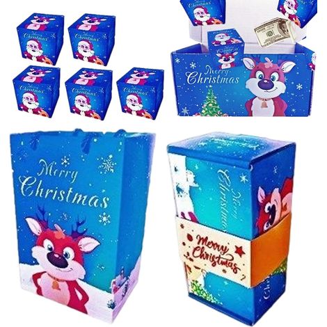 Boîtes de Noël avec Couvercles Boîte Porte-Monnaie Pour Les Fêtes De Noël Sac Pliable pour Cadeaux de Chocolat Vin Bijoux pour Femmes Hommes et (1/5)