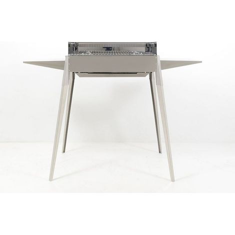 Barbecue portable au charbon de bois en acier inoxydable Lisa Etna - Bianco