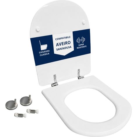 Copriwater Aveiro Sanindusa legno rivestito in resina poliestere bianco (1/4)