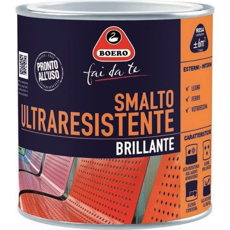Smalto Ultraresistente Brillante Vernice Legno Ferro Salsedine Esterno 950 Boero - Colori: Sabbia - Formato: 0,5 L