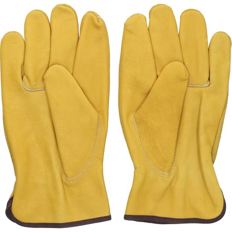 Full Finger Cowhide Gloves Cut Resistant Hands Protector for Labor Gardening Beekeeping L Size (1/5)