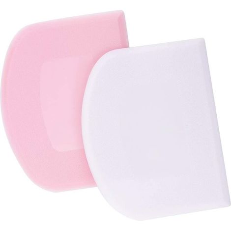 Lot de 2 Pièces Corne à Pâtisserie CoupePâte en Plastique pour Crêpes Rose Blanc 12x9,5cm,21g (1/3)