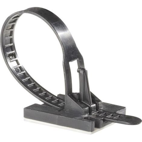 Richco TOBS-18-01A-RT TOBS-18-01-A-RT Serre-câble 117 mm 7.10 mm noir avec socle adhésif 1 pc(s) S17111 (1/3)