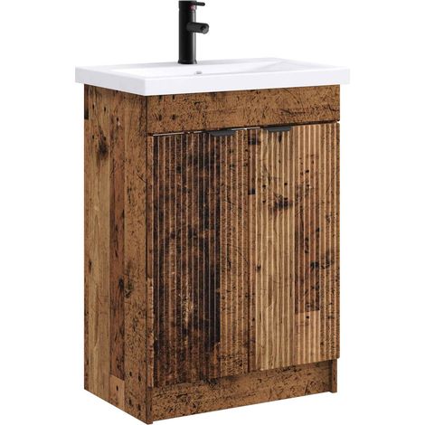 Badezimmermöbel-Set Altholz 56 x 37,5 x 81 cm Holzwerkstoff vidaXL (1/5)