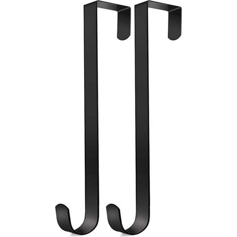 Support de couronne en métal pour porte (lot de 2), noir, 38 cm (1/5)