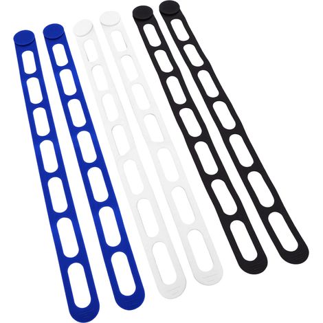 Lot de 6 sangles utilitaires en silicone réutilisables, élastiques et autobloquantes, pour couvercle de cuiseur ou boîte à lunch (1/5)