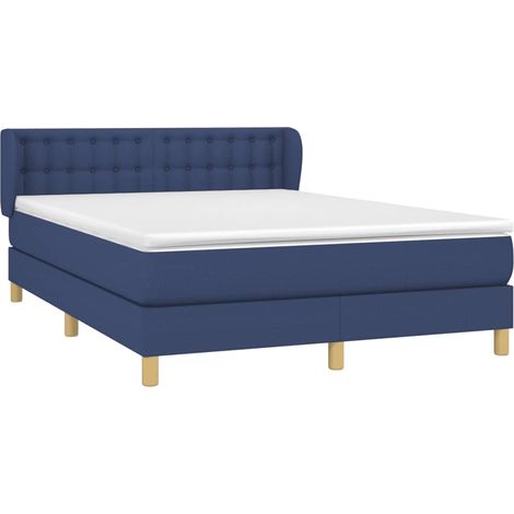 Cama box spring con colchón tela azul 140x190 cm vidaXL (1/5)