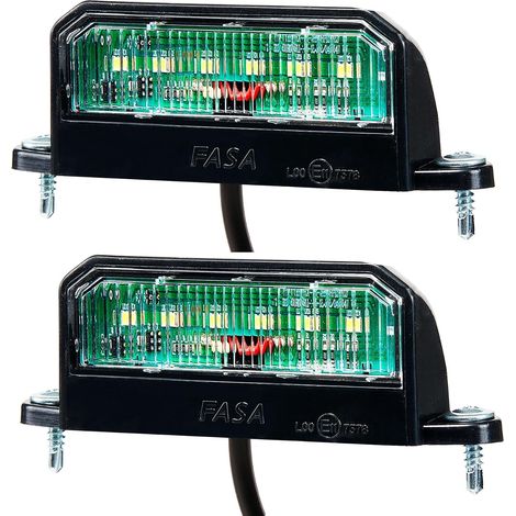 2x Éclairage Plaque Immatriculation LED 12V Etanche Blanche Feu Arrière Lampe de Plaque d’Immatriculation pour Remorque Voiture (1/5)