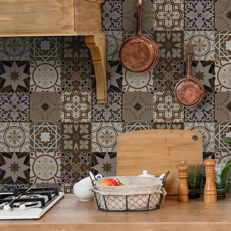 Cuisine, Carrelage Mural Salle De Bain Marron Foncé 50 Pieces, 15x15 Cm Pvc Carrelage Mural Salle De Bain, Carrelage Mural Cuisine (1/5)