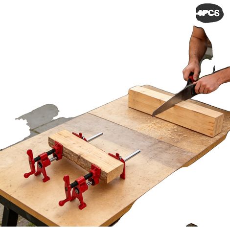 Juego de abrazaderas para mangueras, compatibles con tuberías de 3/4", material de hierro fundido, mango ergonómico, mecanismo de sujeción duradero, cuatro patas de soporte. (1/5)