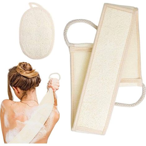 Luffa-Schwamm-Rückenschrubber, Badeset, Handschön, biologisch abbaubare Schwämme, natürliche Duschgel, zur Pflege geeignet, Massage, Anti-Peeling-Tweedelige-Set (1/5)
