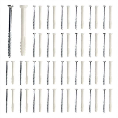 100 chevilles d'expansion en plastique avec vis, chevilles de fixation murales simples et longues, chevilles à coller B-SFYGV (1/5)