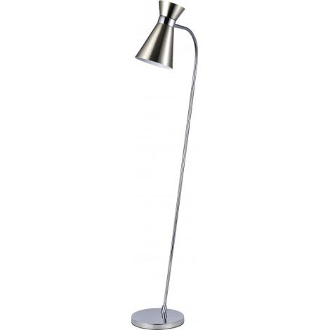 Lampadaire petra 1xe27 nickel/chrome 139x39x25 cm orientable