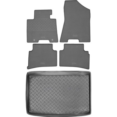 Ensemble de tapis de sol en caoutchouc pour Kia Sportage IV SUV (2015-2018) + tapis de coffre (1/5)